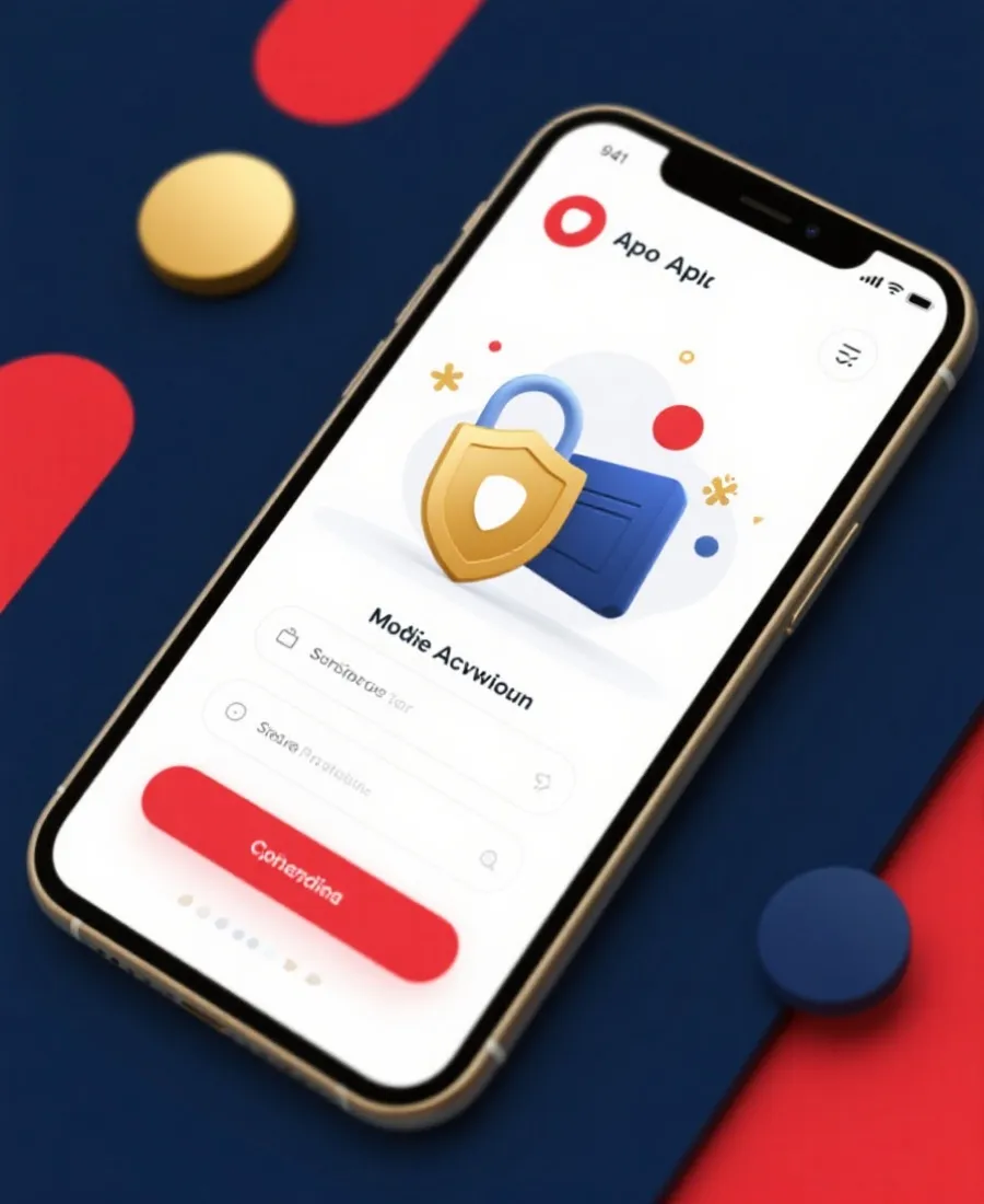 Mobile app installation and registration illustration